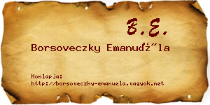 Borsoveczky Emanuéla névjegykártya